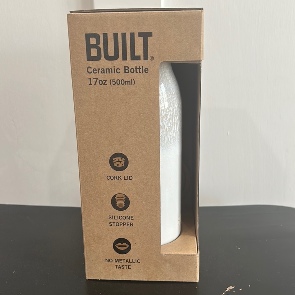 BUILT - 17 oz(500ml) - Ceramic Bottle w/ Cork Top